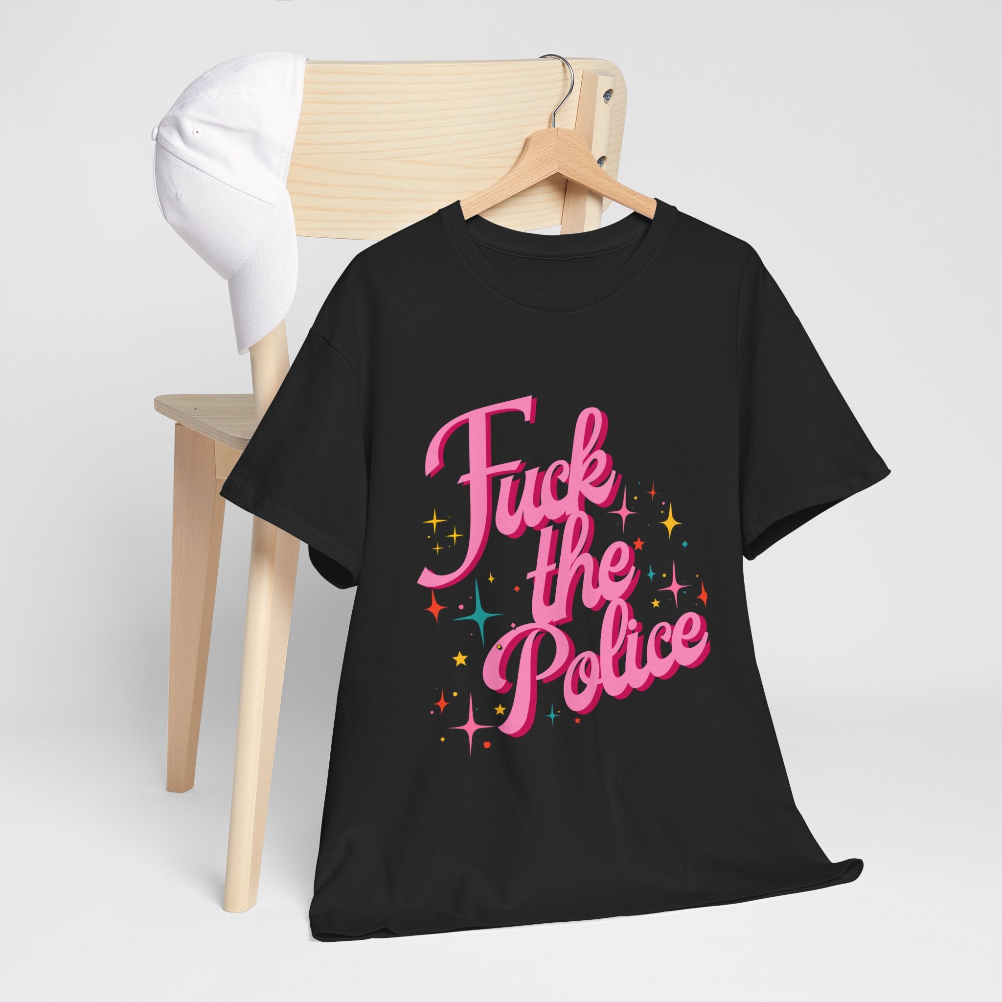 Fuck the Police Tee | Pink Retro MCM Script Protest Shirt