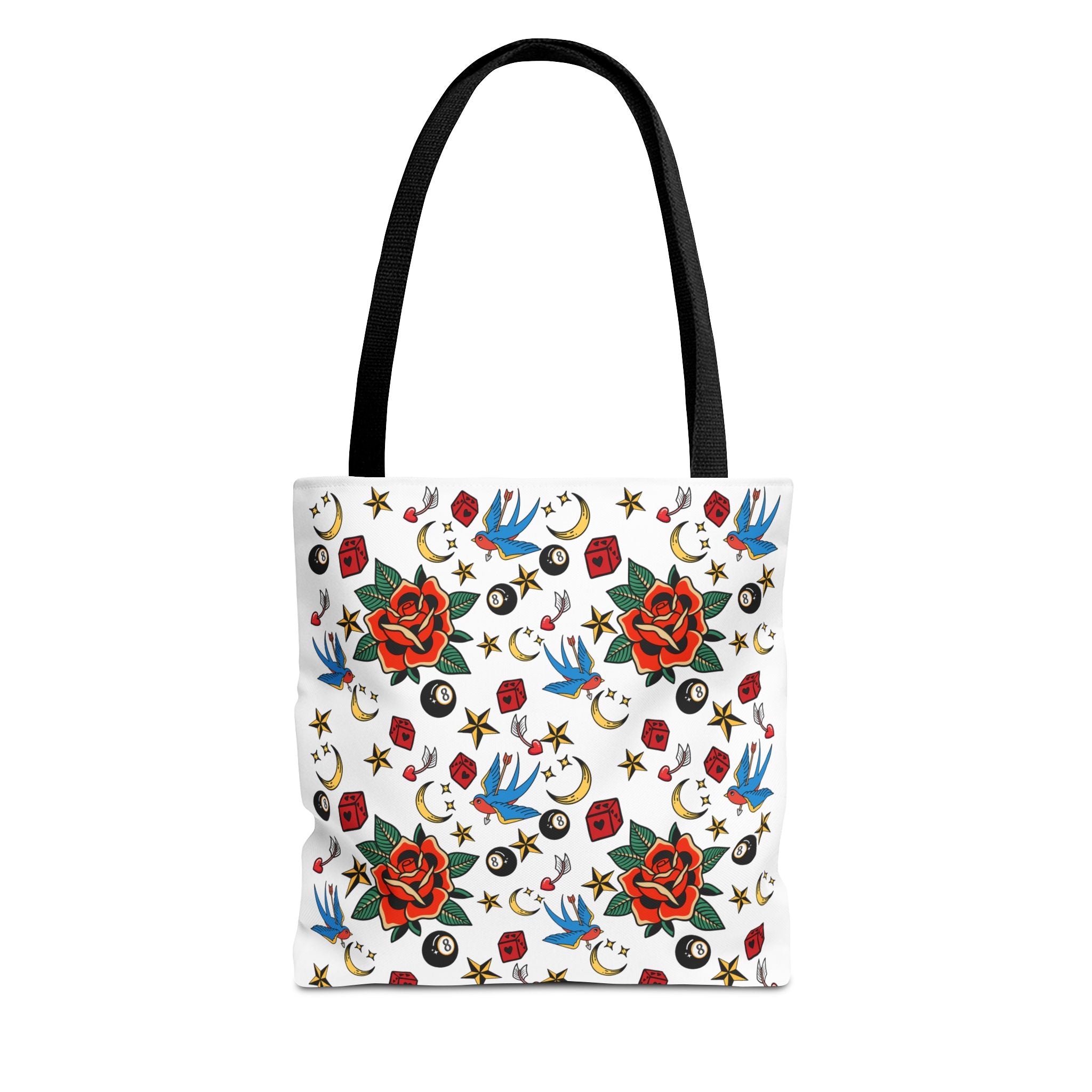 Vintage Tattoo Rose Pattern Tote Bag