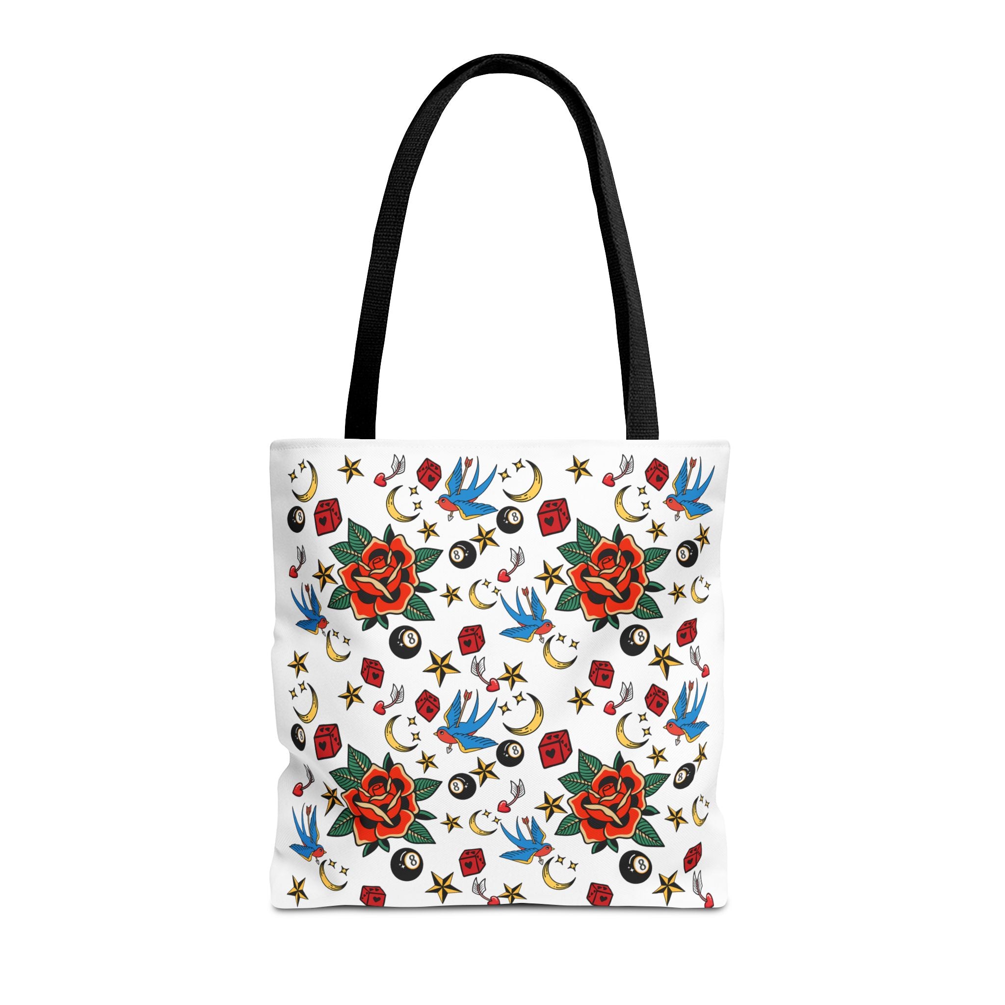 Vintage Tattoo Rose Pattern Tote Bag