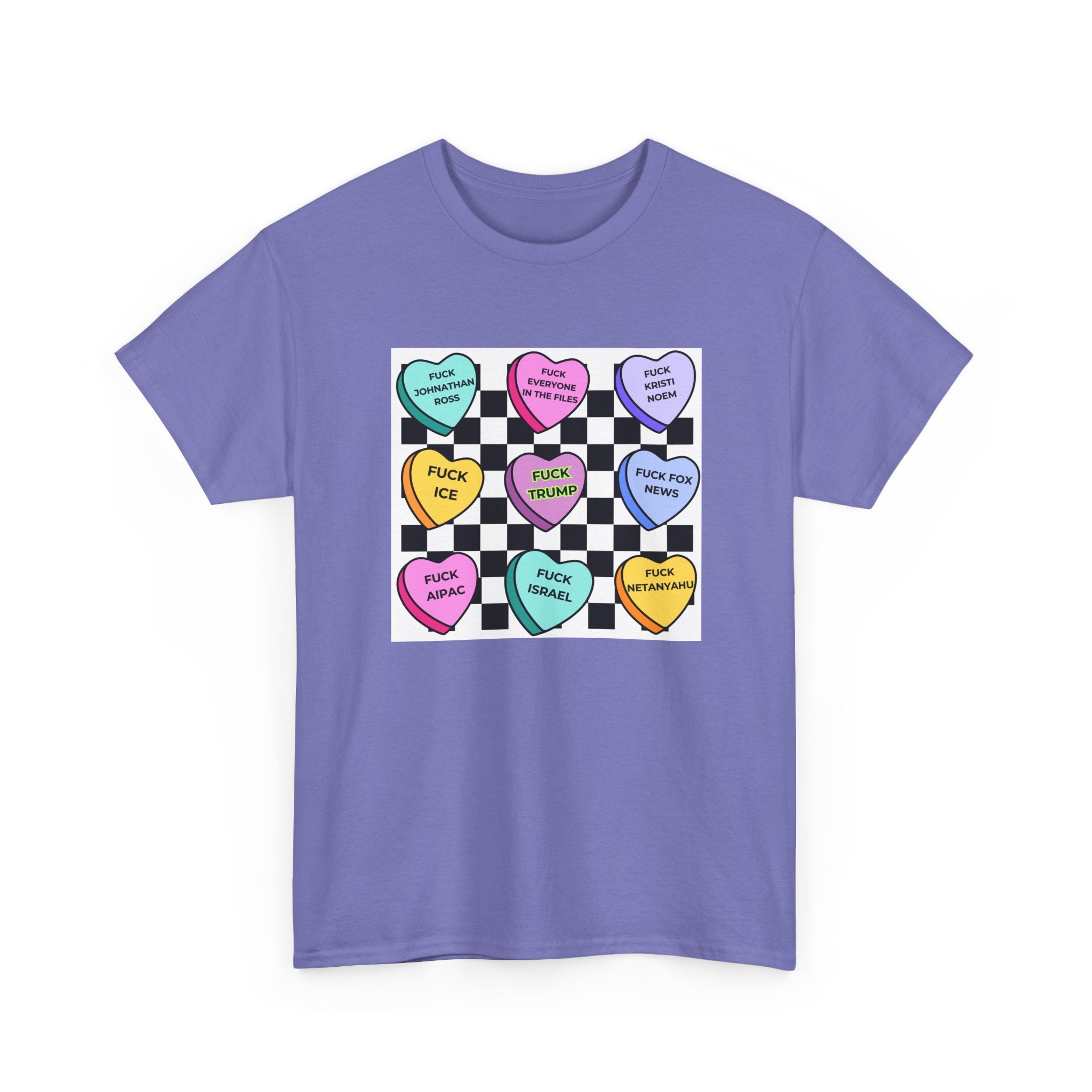 Political Conversation Heart Checkerboard Unisex CottonT-Shirt
