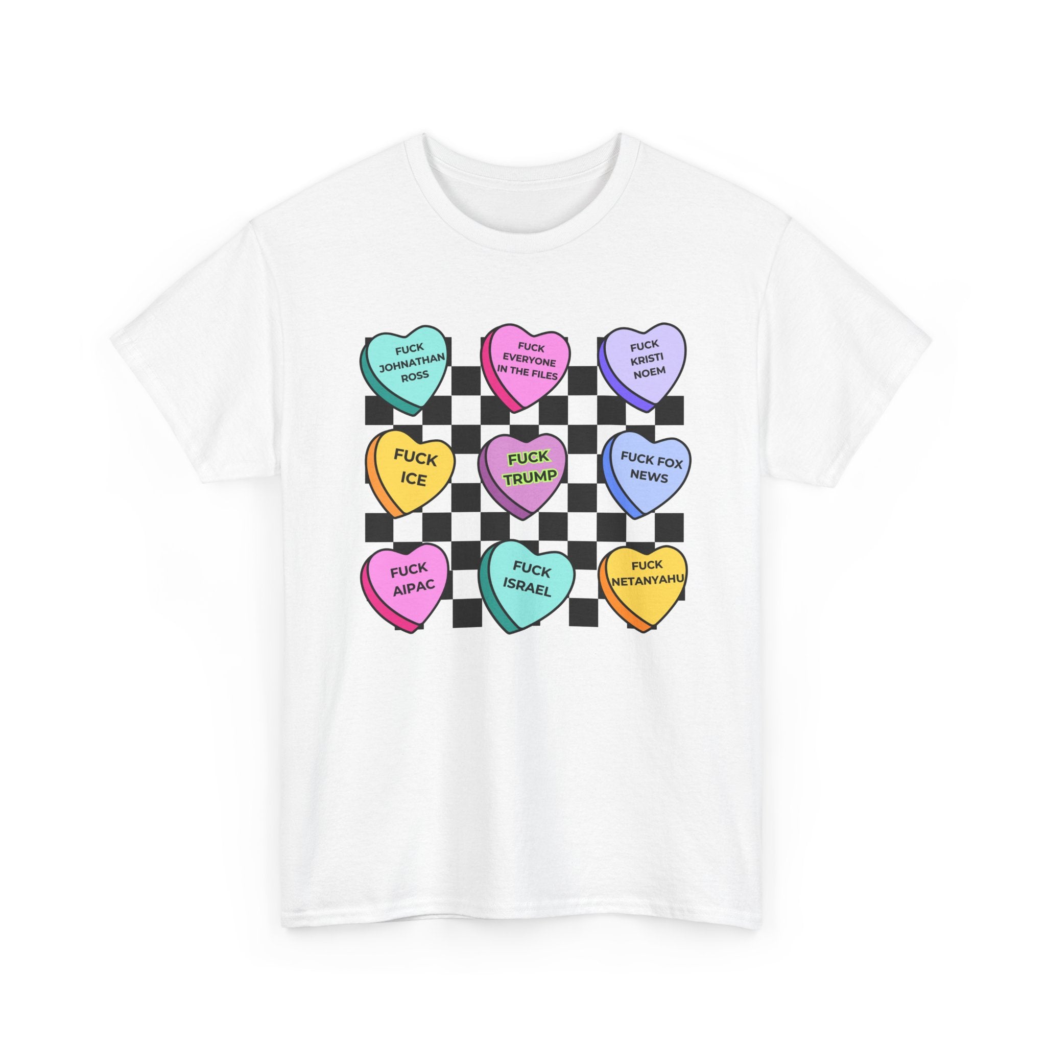 Political Conversation Heart Checkerboard Unisex CottonT-Shirt