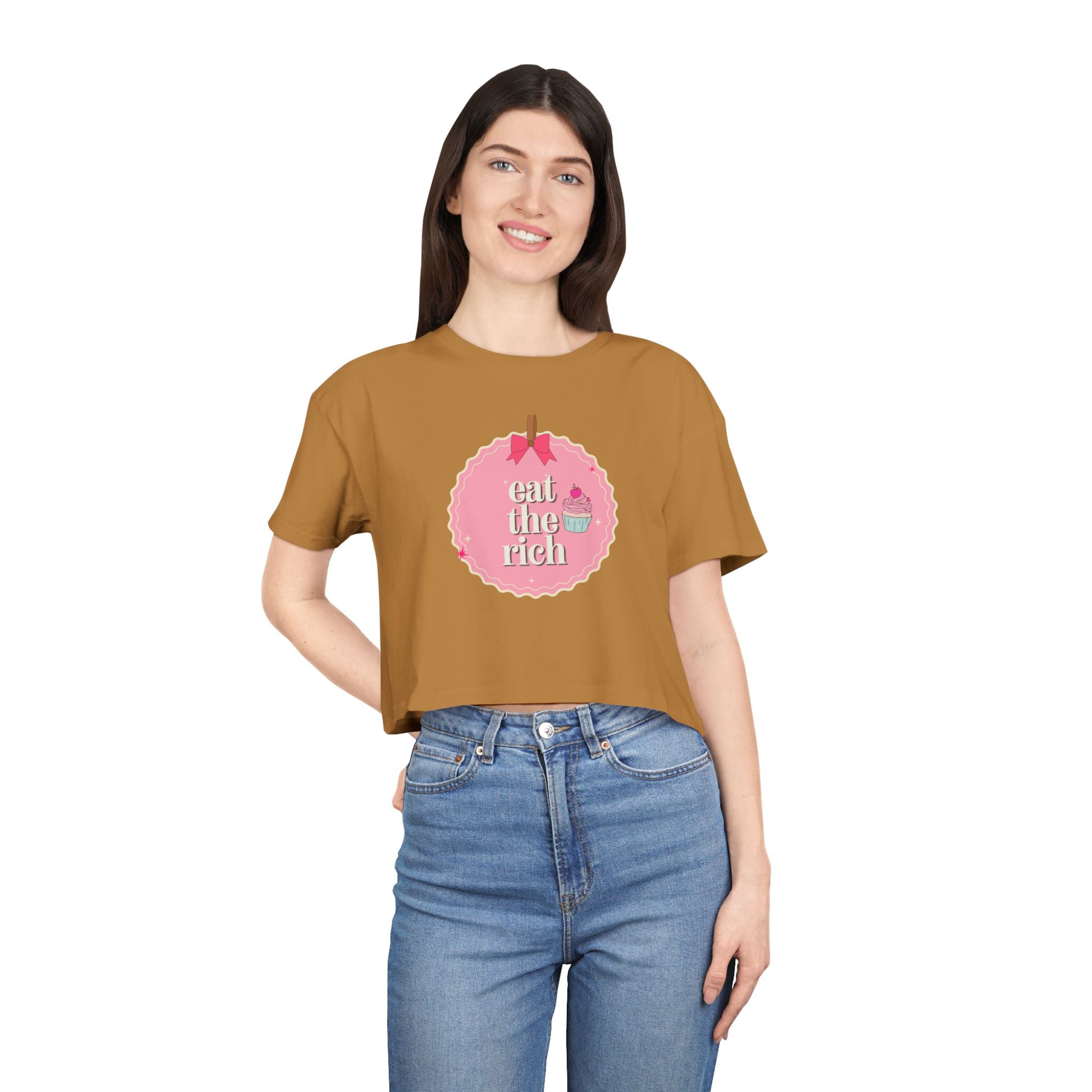 Eat the Rich - Coquette Cupcake Women's Crop Top Tee
