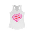 'Get in the Van' Conversation Heart Racerback Tank Y2K Pink Millennial Humor