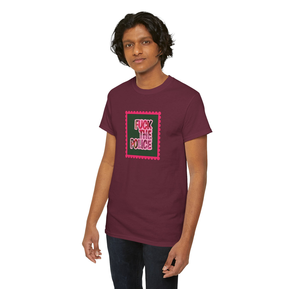'Fuck The Police' Feminine Protest Graphic Unisex Cotton T-Shirt