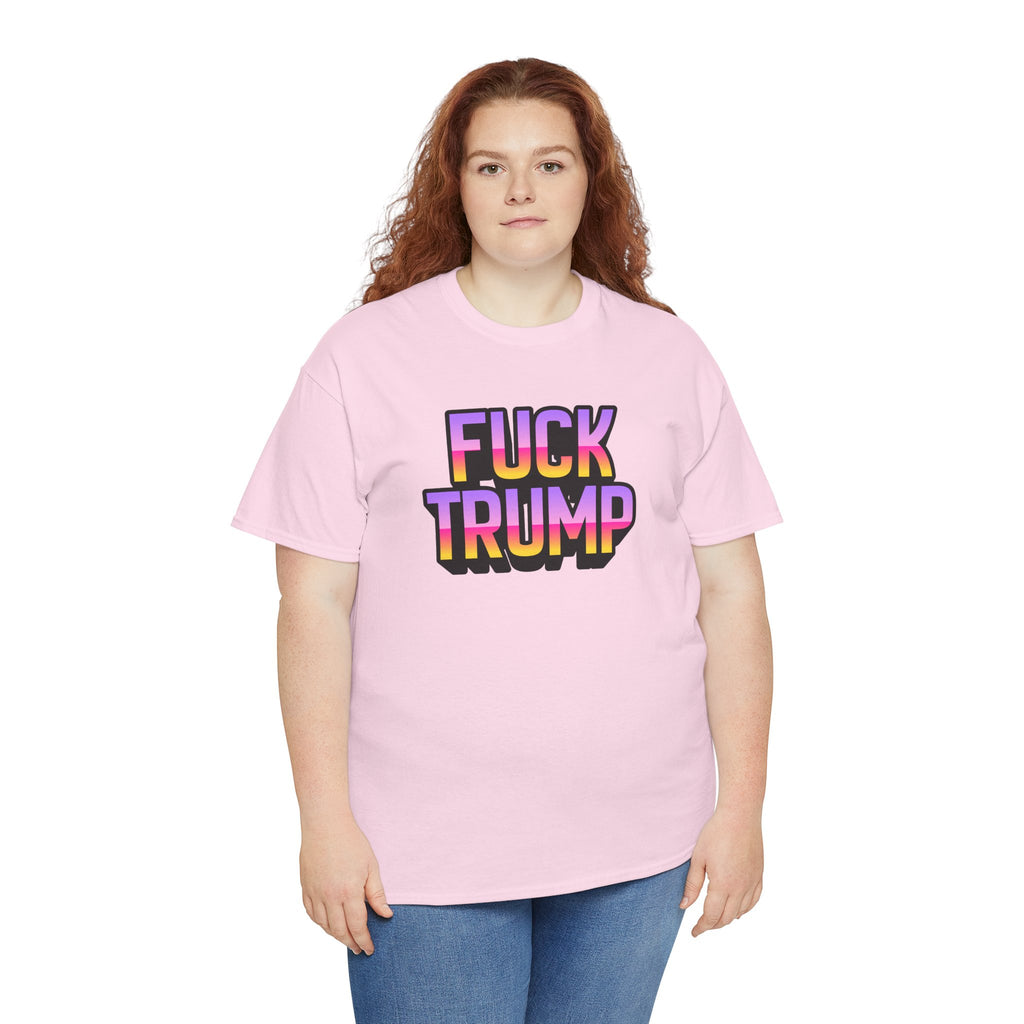 'FUCK TRUMP' Rainbow Graphic Unisex Cotton T-Shirt