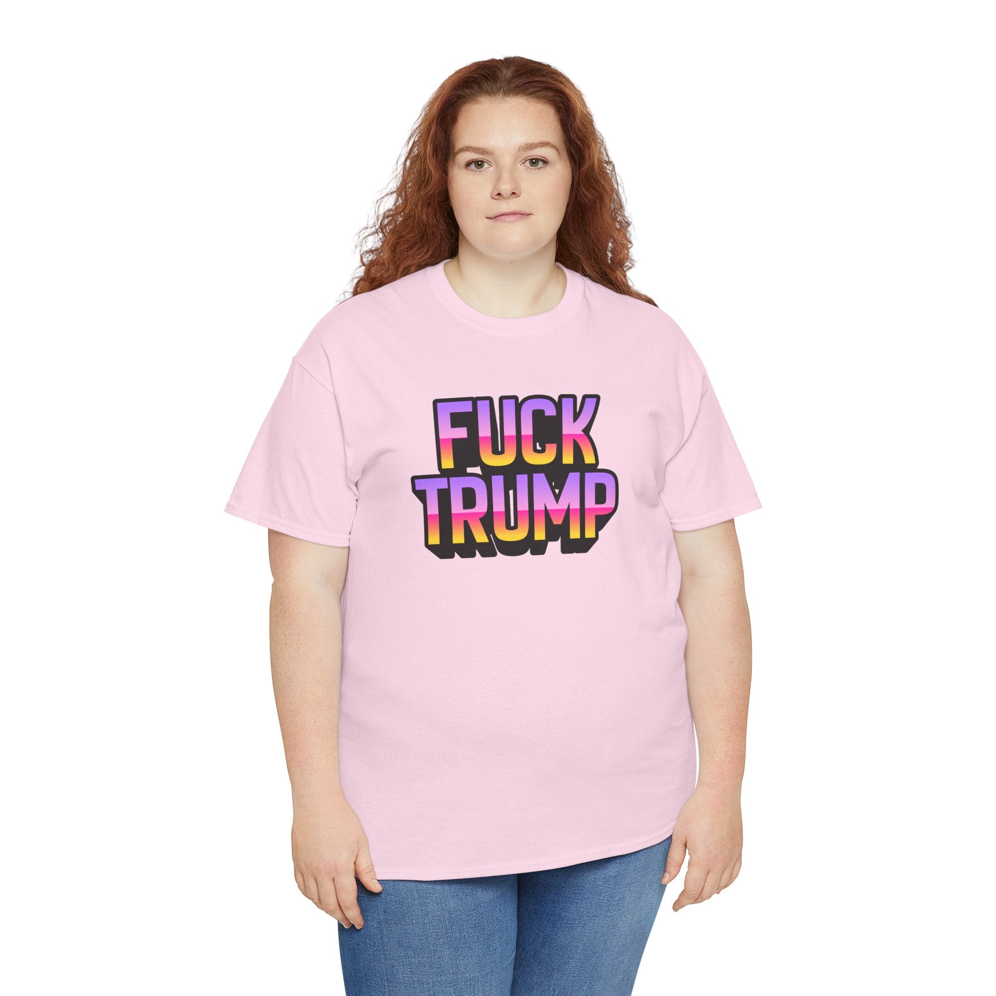 'FUCK TRUMP' Rainbow Graphic Unisex Cotton T-Shirt
