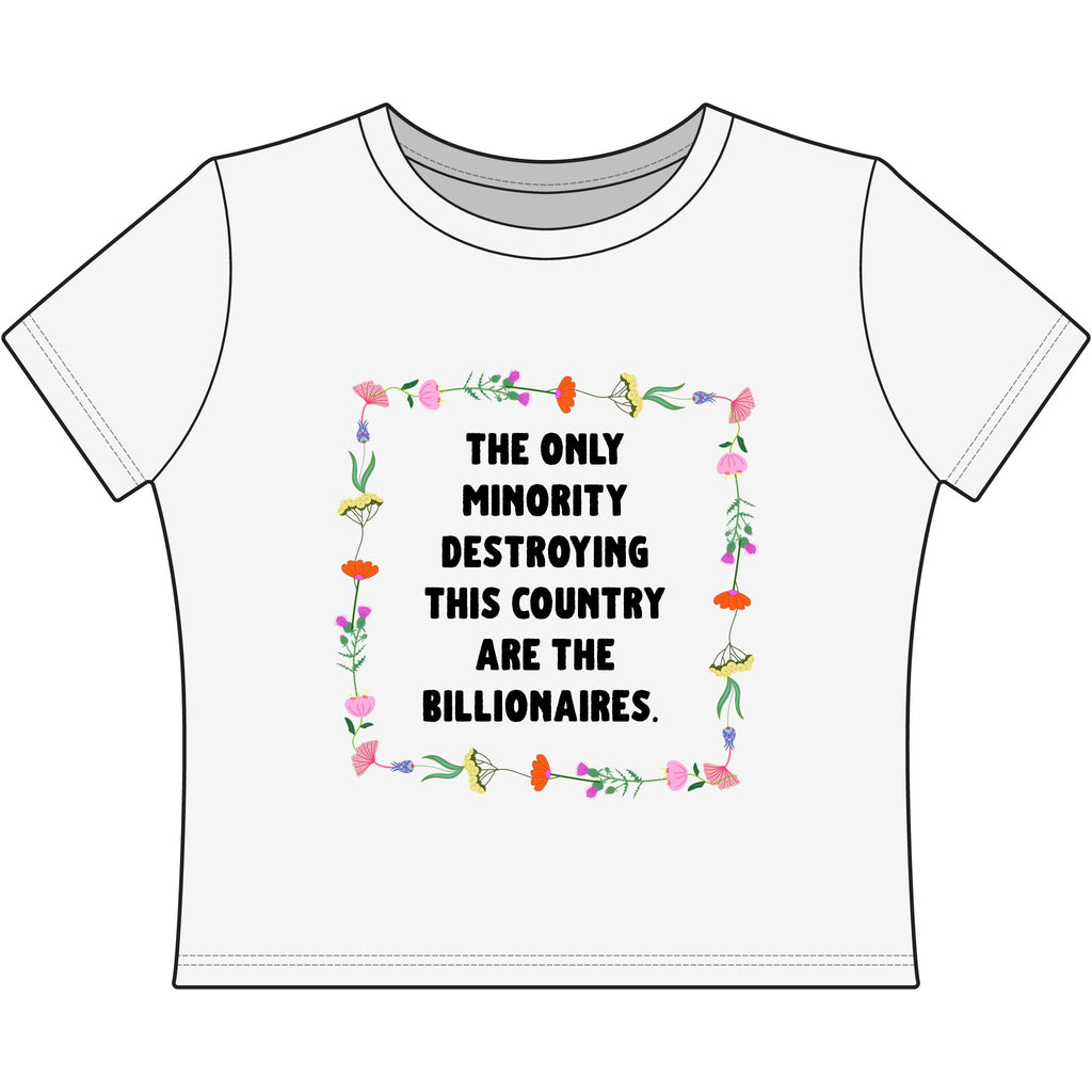 Relevant AF Statement Crop Top - Empathy Human Rights Floral Tee — Women's Baby Tee.