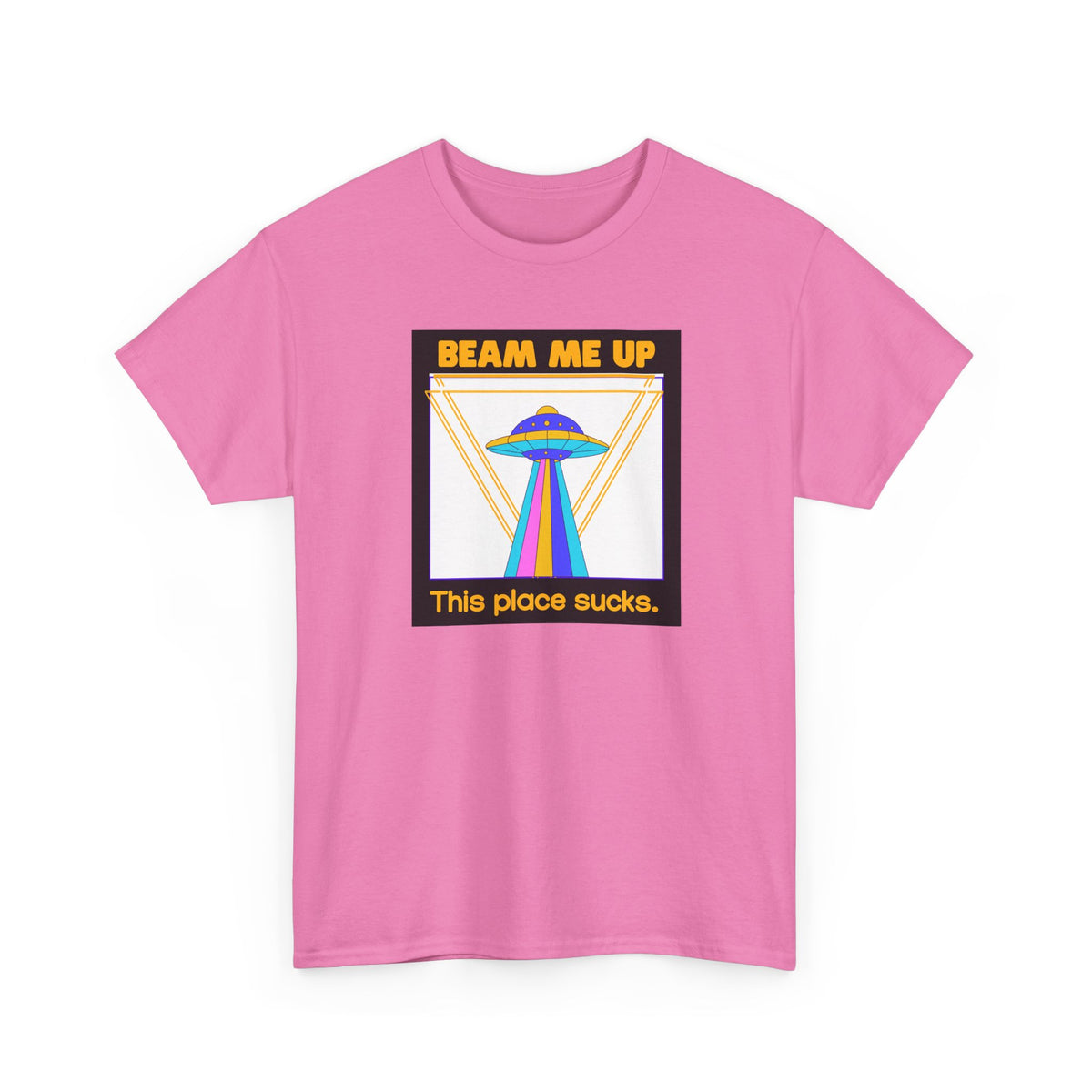 'Beam Me Up' Funny UFO Unisex Cotton T-Shirt