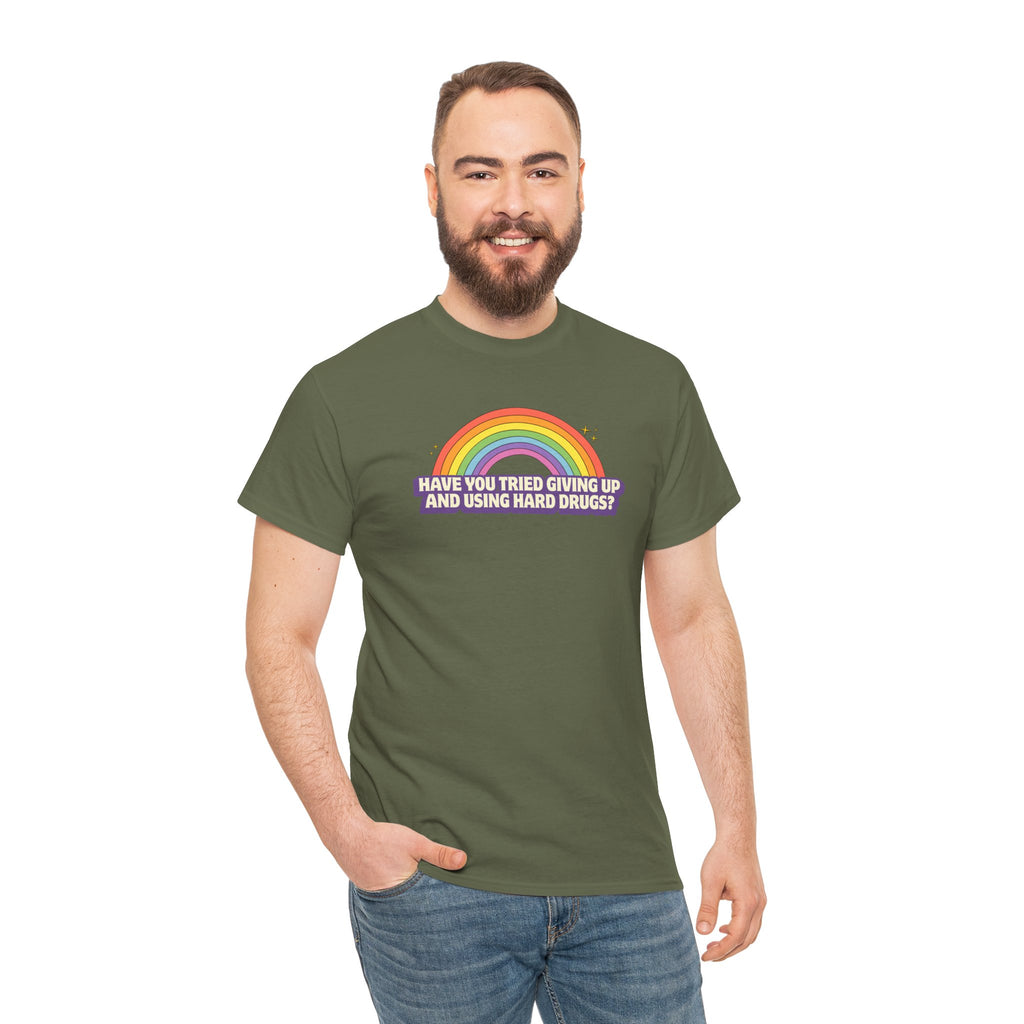 Emo Humor Retro Rainbow Unisex Cotton T-Shirt