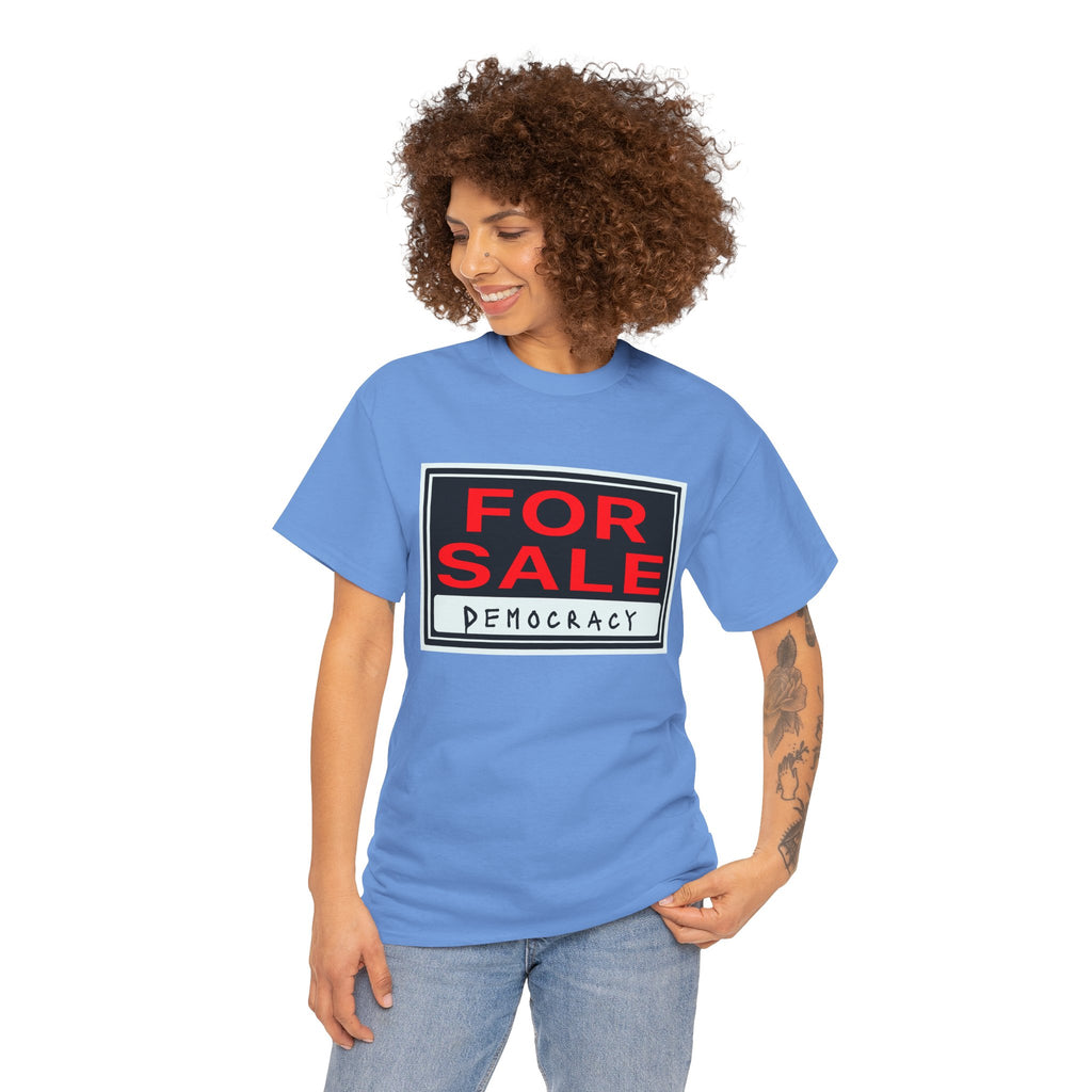 Democracy For Sale Graphic Tee — Funny Political Statement T-Shirt