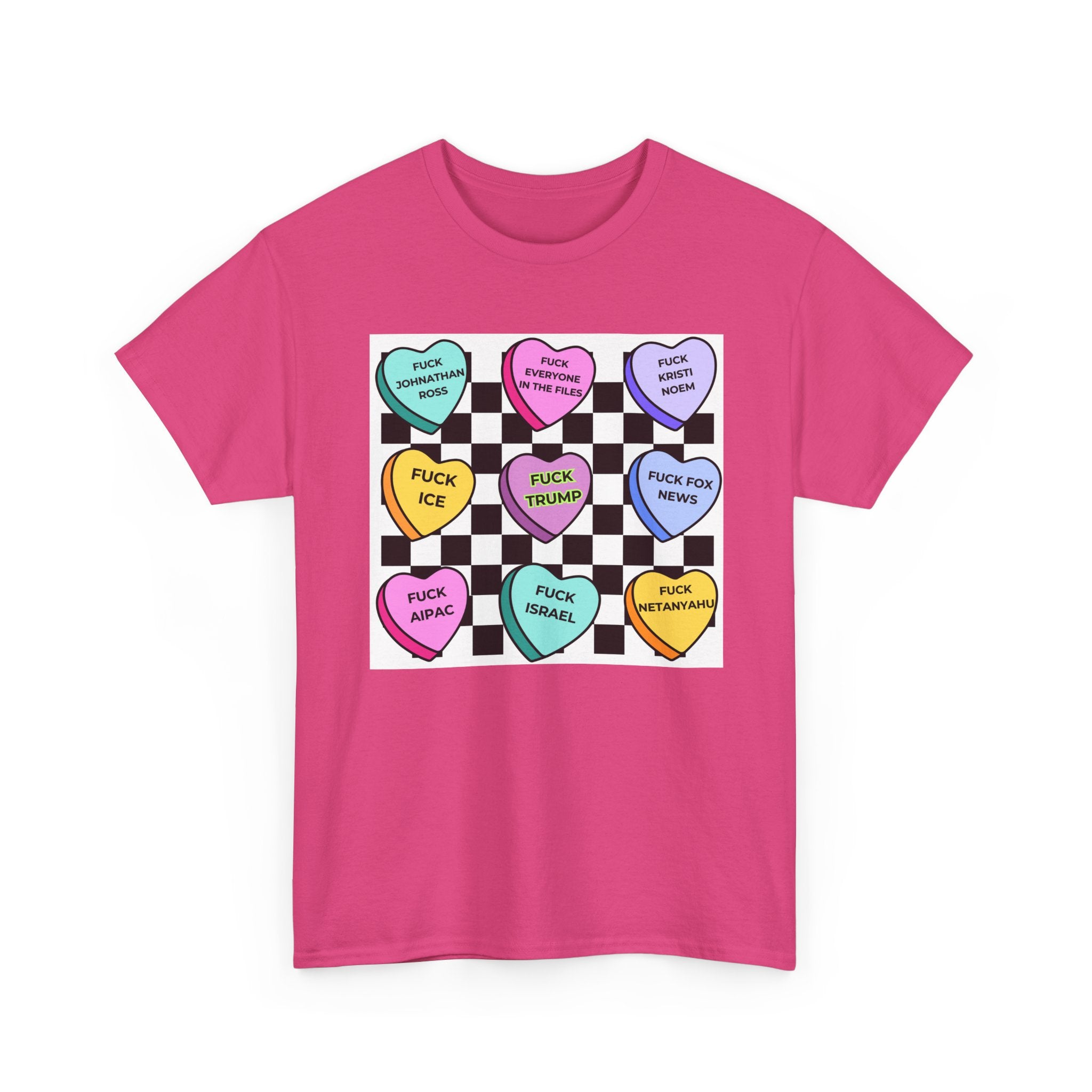 Political Conversation Heart Checkerboard Unisex CottonT-Shirt