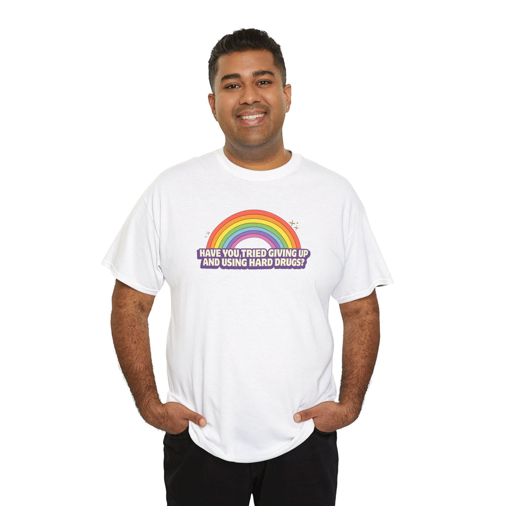 Emo Humor Retro Rainbow Unisex Cotton T-Shirt