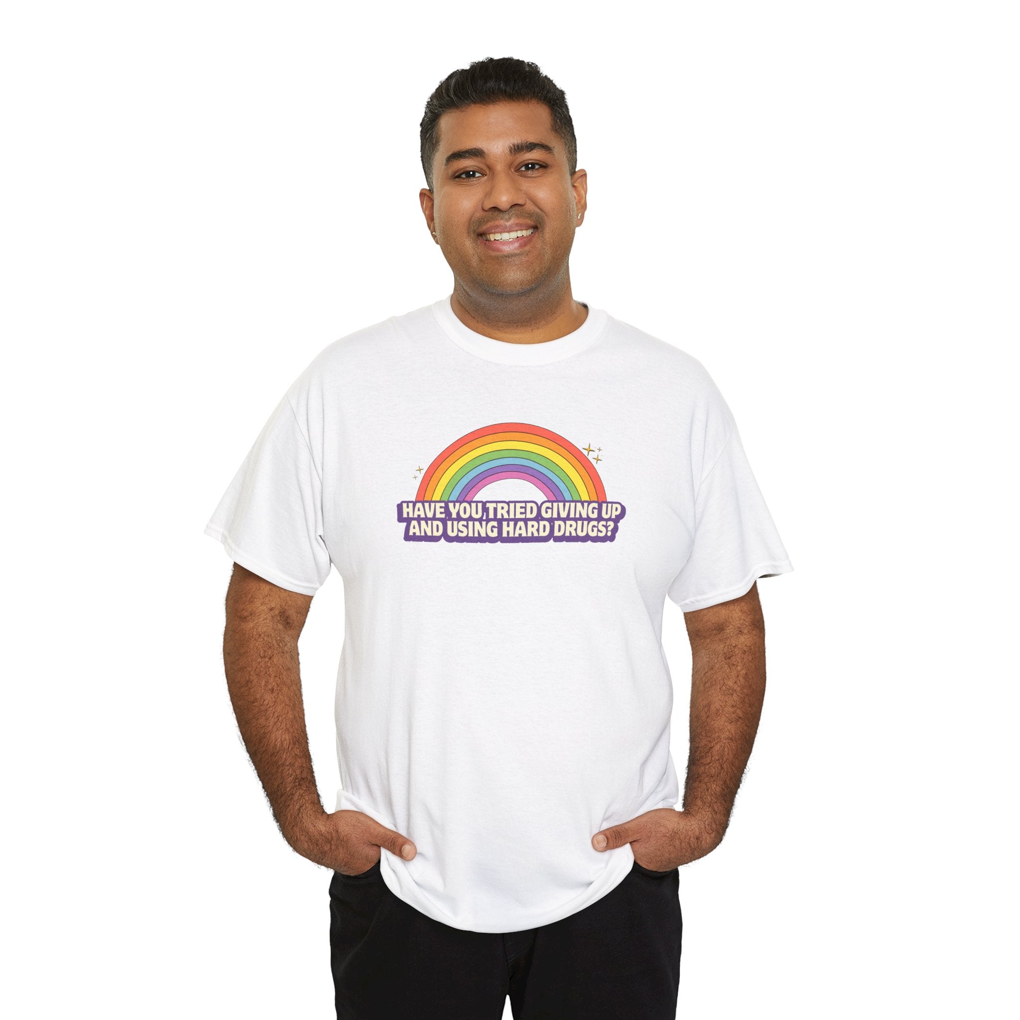 Emo Humor Retro Rainbow Unisex Cotton T-Shirt