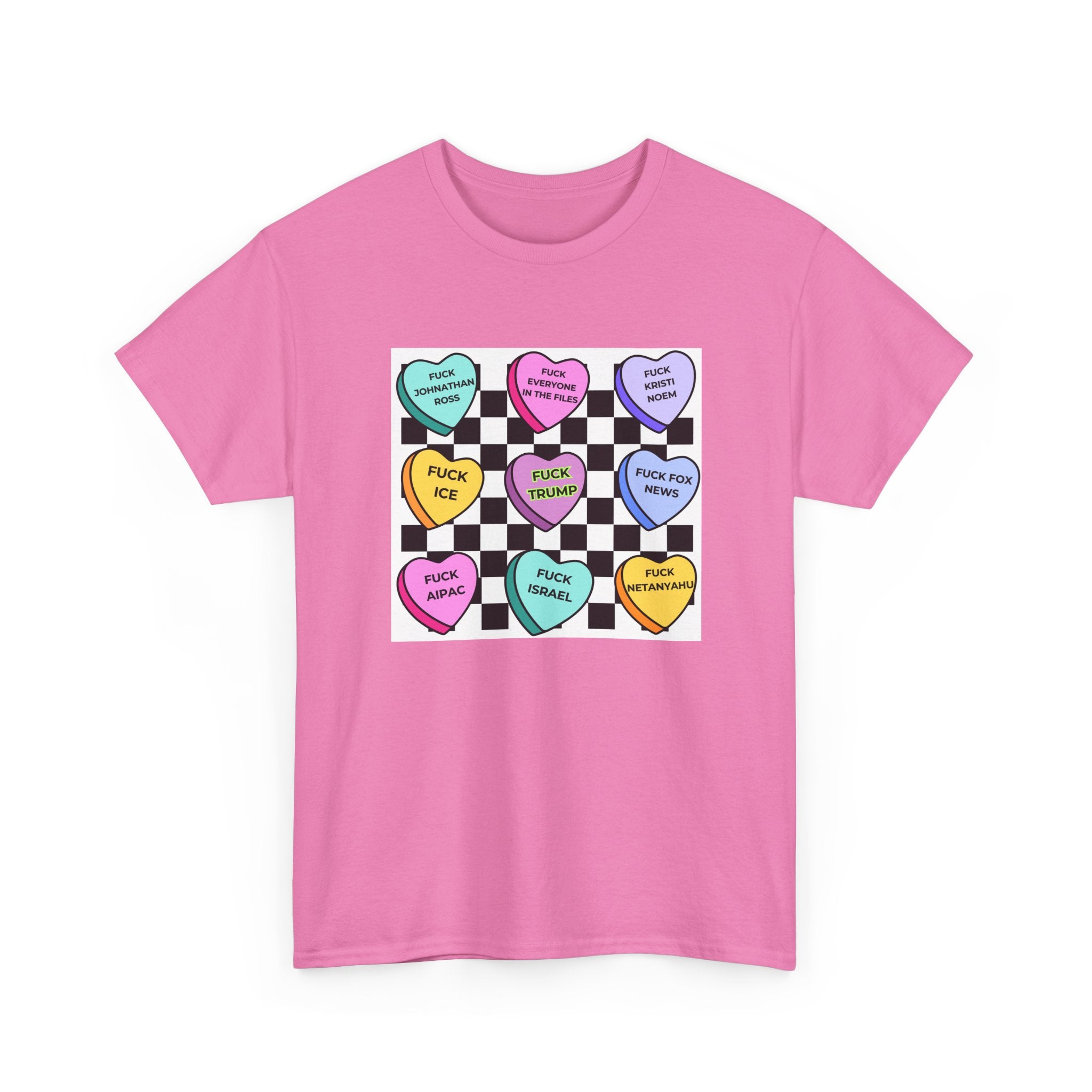 Political Conversation Heart Checkerboard Unisex CottonT-Shirt
