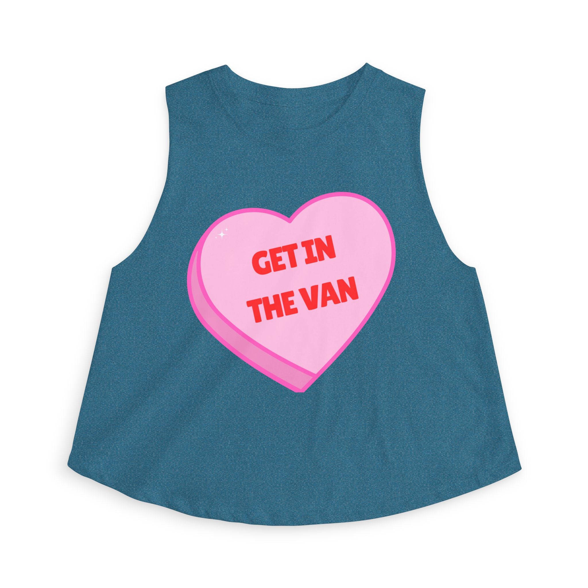 'Get in the Van' Pink Conversation Heart (Funny Adult Humor) Women's Crop Top