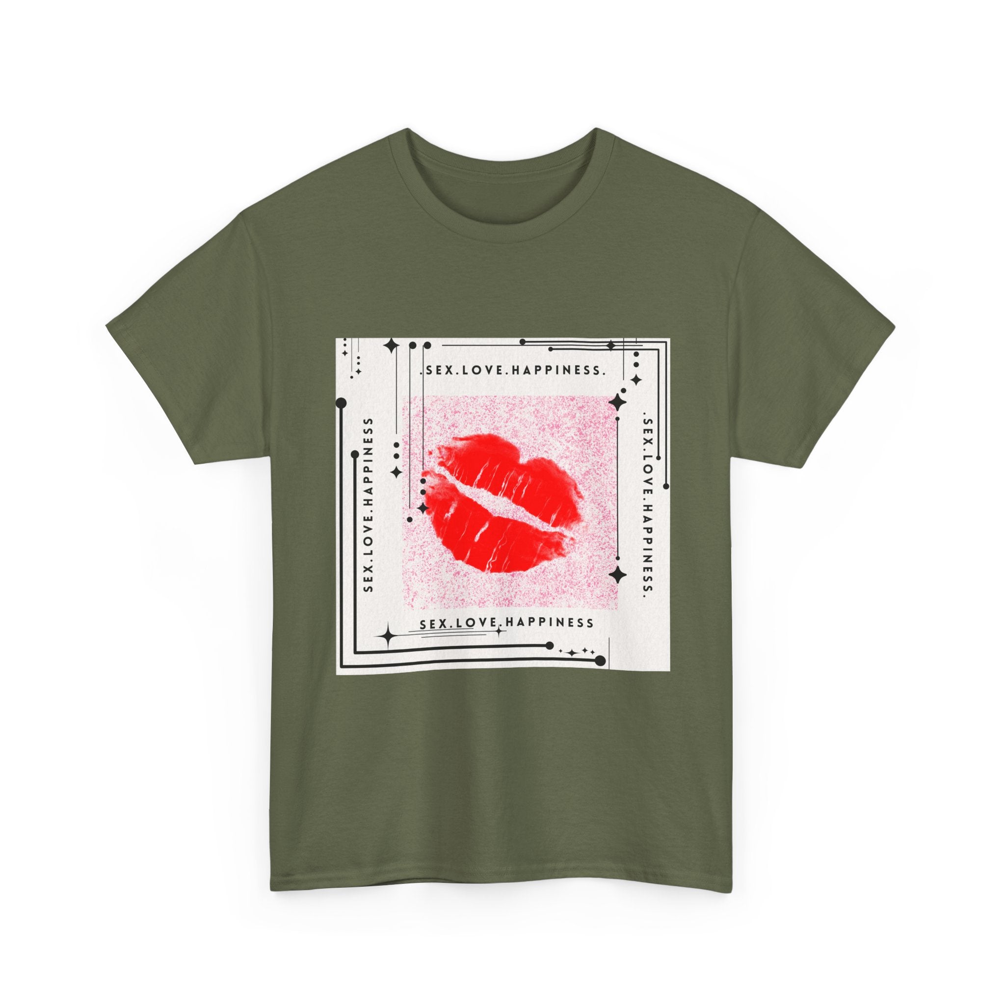 Kiss Lips Graphic Tee — Flirty Trendy Lip Print T-Shirt.