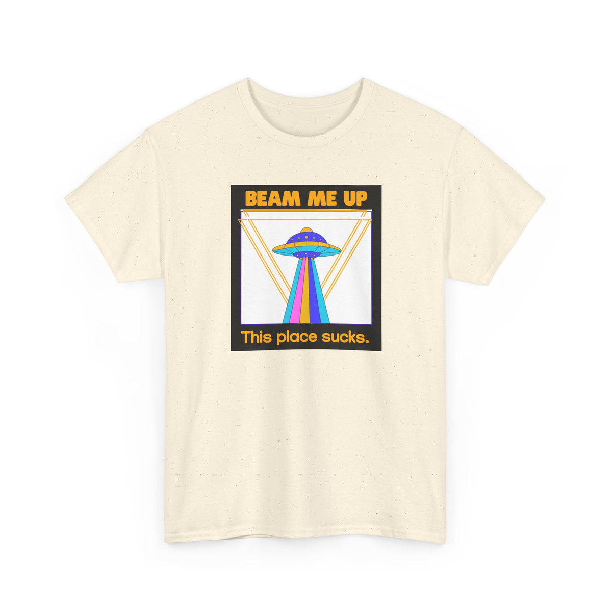 'Beam Me Up' Funny UFO Unisex Cotton T-Shirt