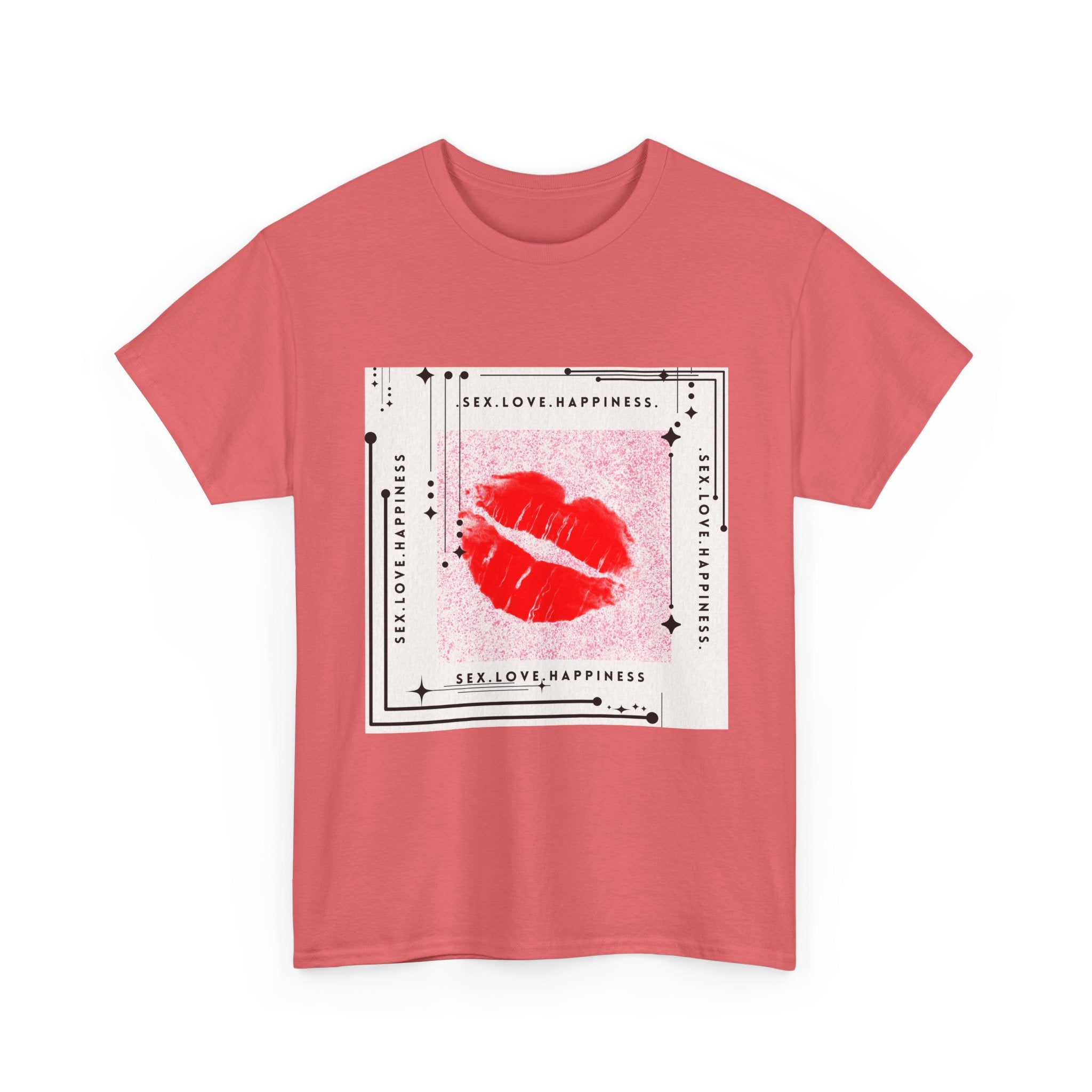 Kiss Lips Graphic Tee — Flirty Trendy Lip Print T-Shirt.