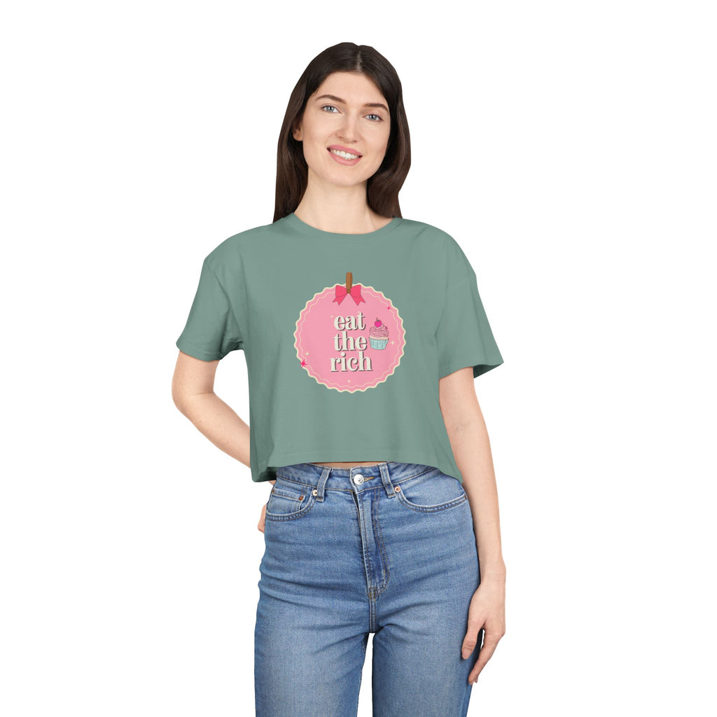 Eat the Rich - Coquette Cupcake Women's Crop Top Tee