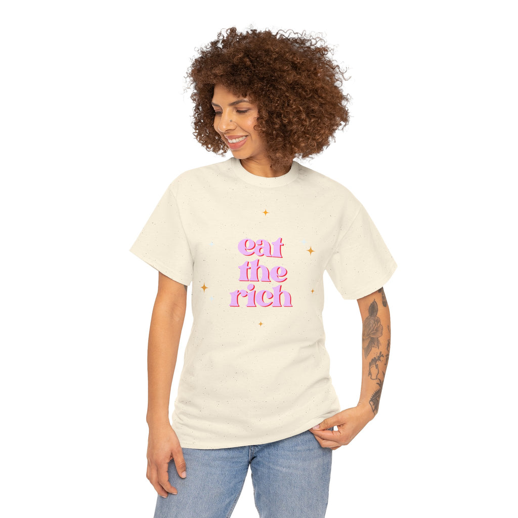Eat The Rich T‑Shirt — Retro Pink Slogan Tee