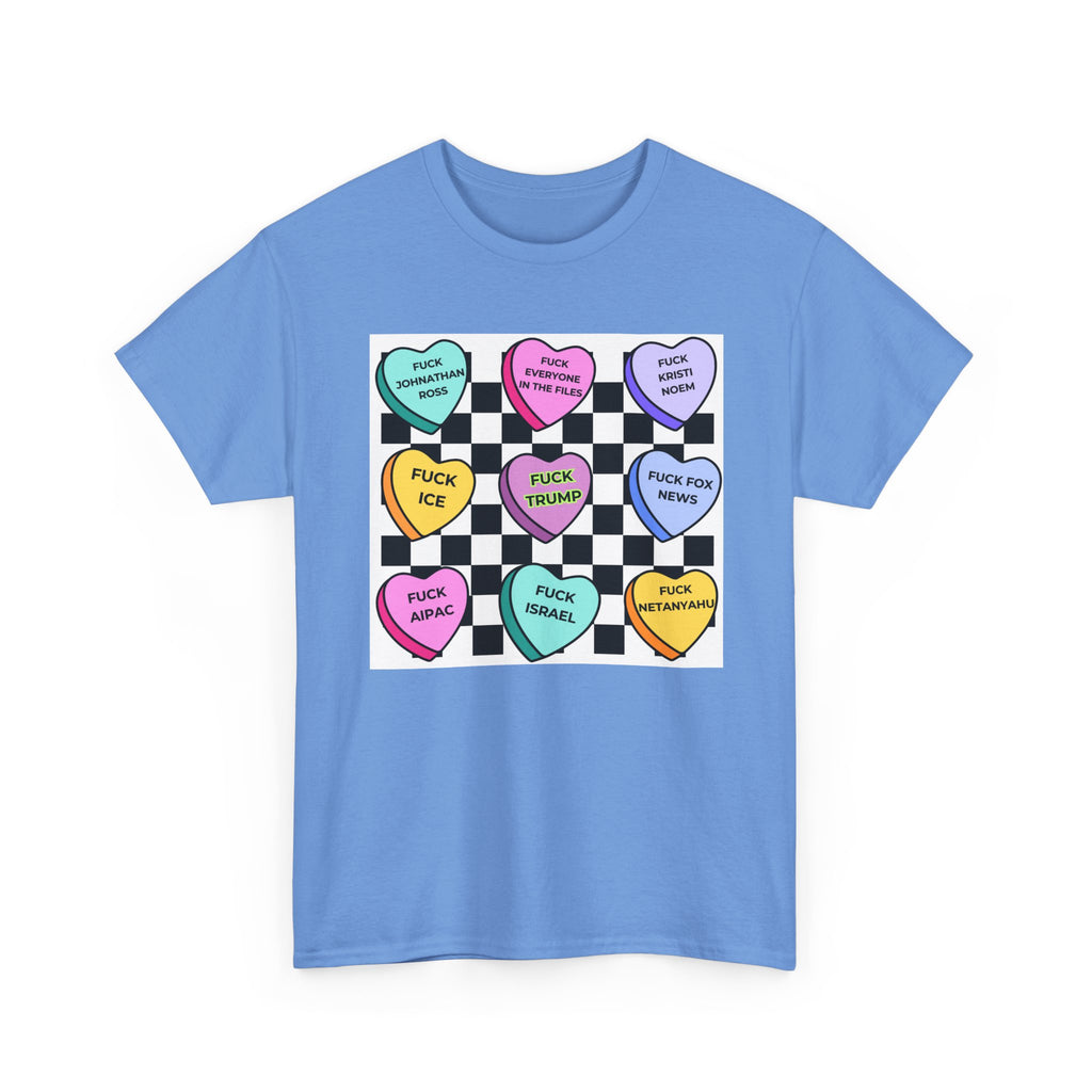Political Conversation Heart Checkerboard Unisex CottonT-Shirt