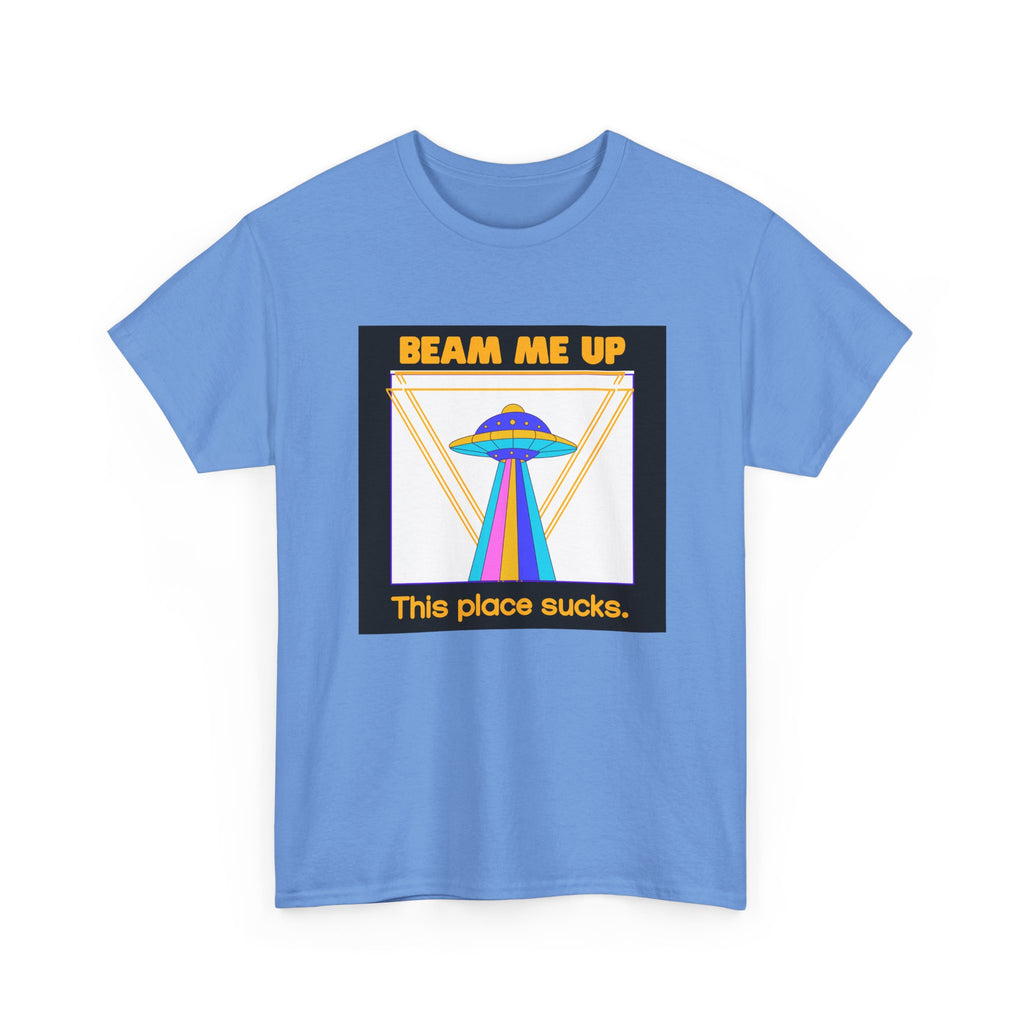 'Beam Me Up' Funny UFO Unisex Cotton T-Shirt