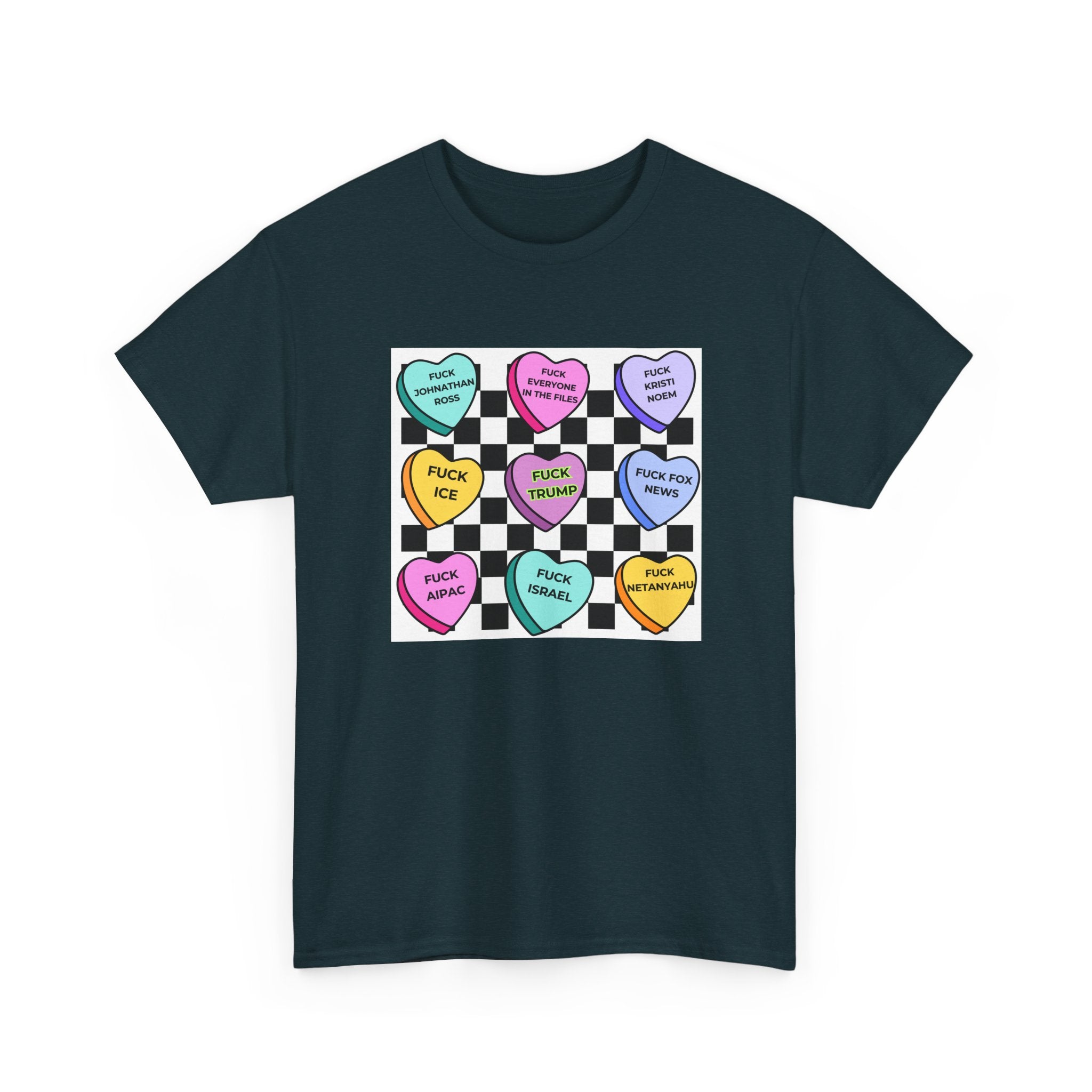 Political Conversation Heart Checkerboard Unisex CottonT-Shirt