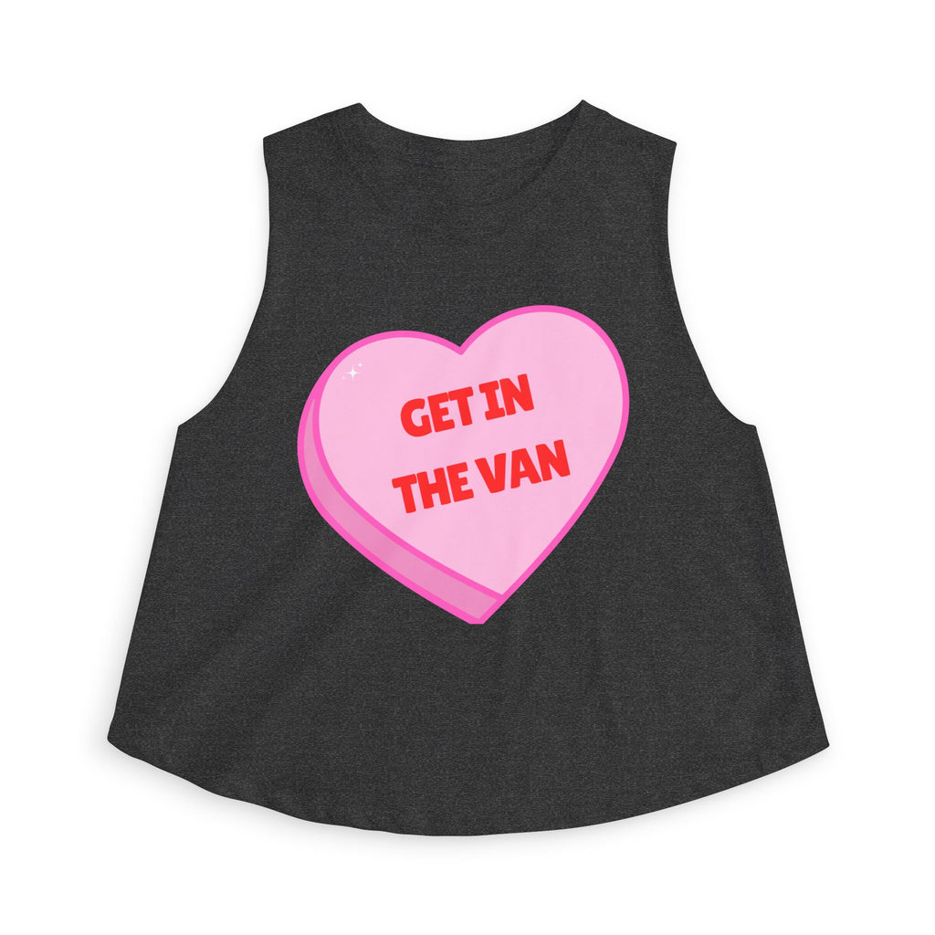 'Get in the Van' Pink Conversation Heart (Funny Adult Humor) Women's Crop Top