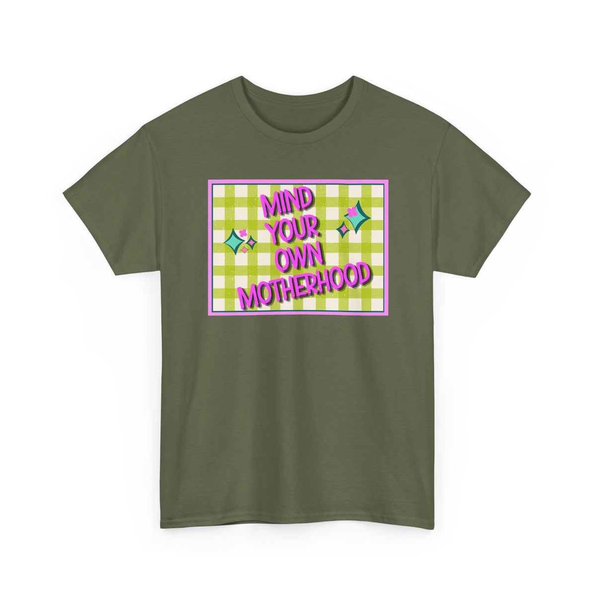 'Mind Your Own Motherhood' Feminist Retro Graphic Unisex Cotton T-Shirt