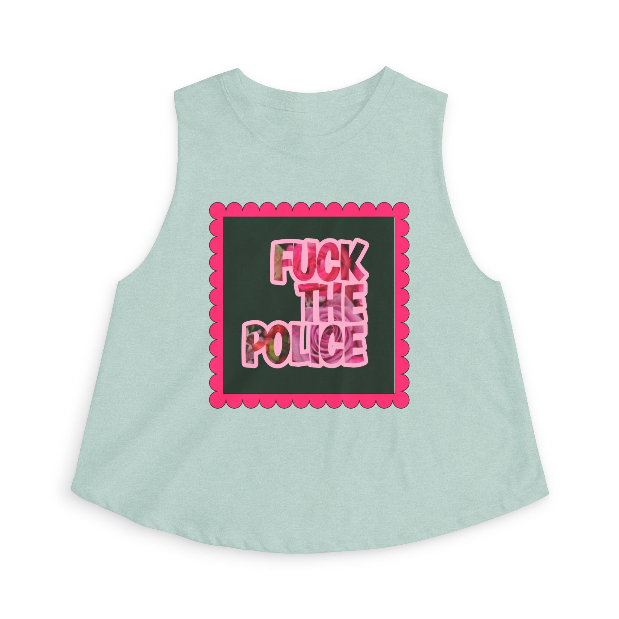 Crop Top — 'F*** the Police' Pink Graphic Protest Tank