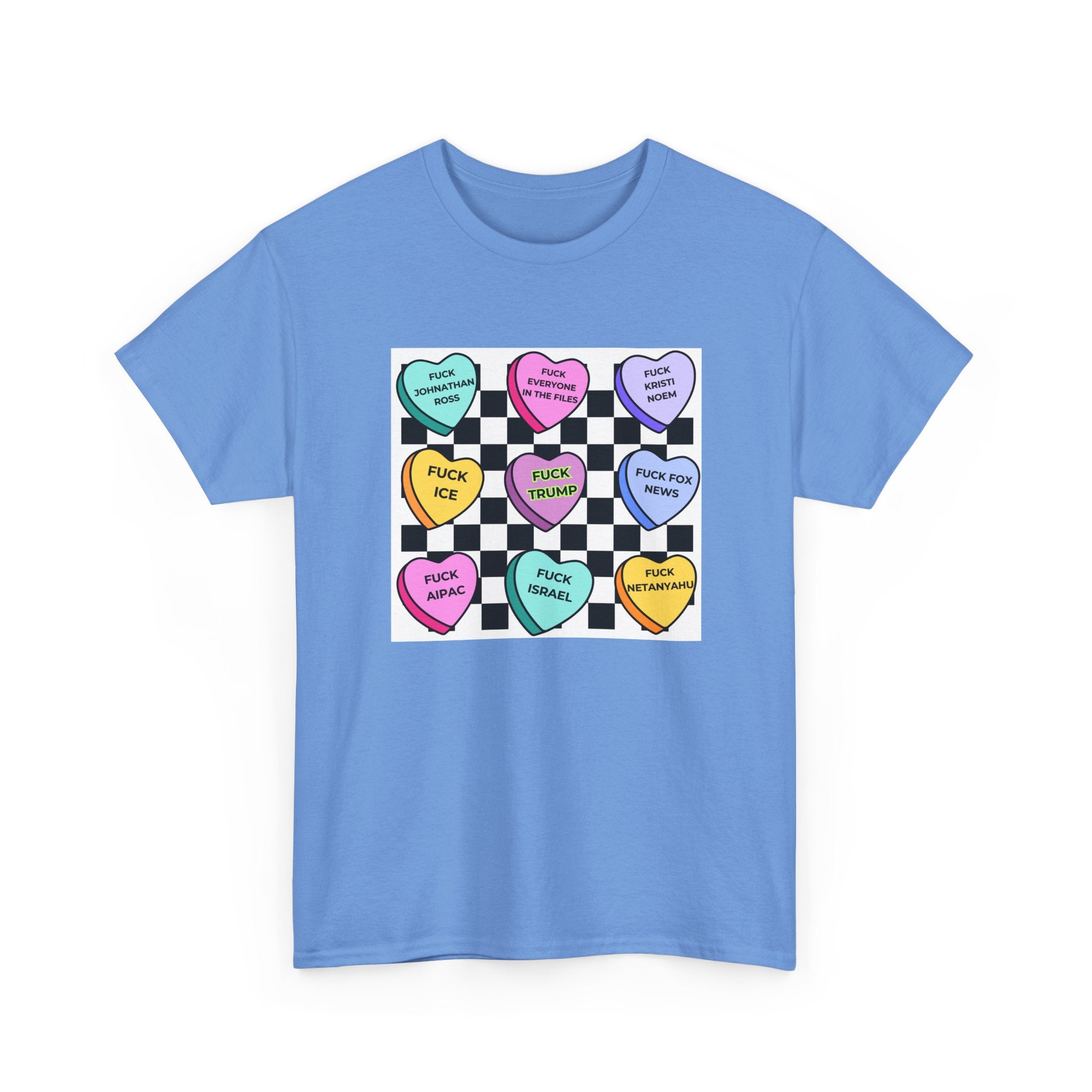 Political Conversation Heart Checkerboard Unisex CottonT-Shirt