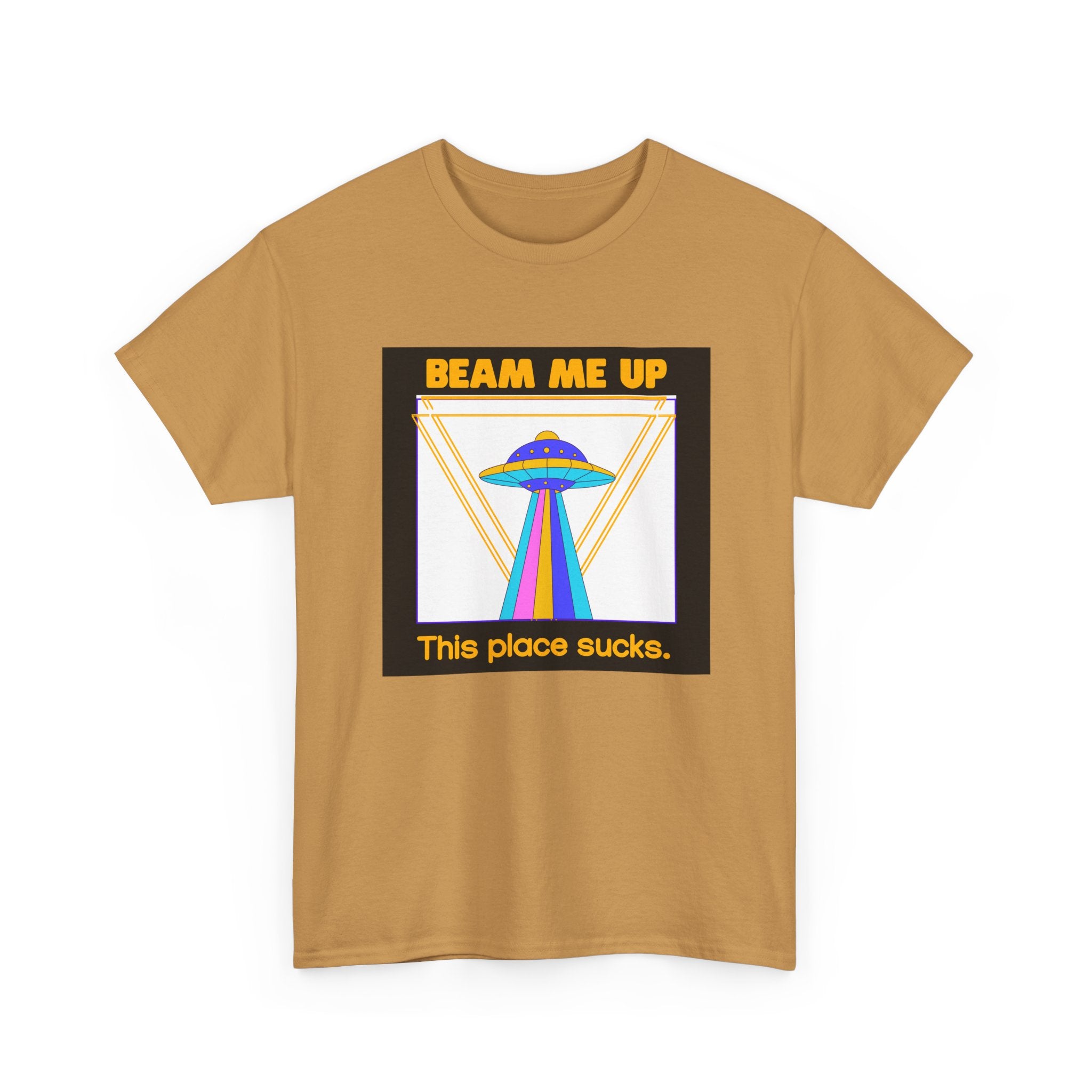 'Beam Me Up' Funny UFO Unisex Cotton T-Shirt
