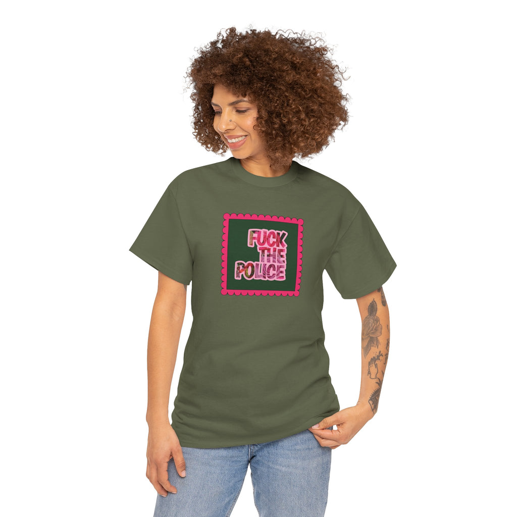 'Fuck The Police' Feminine Protest Graphic Unisex Cotton T-Shirt