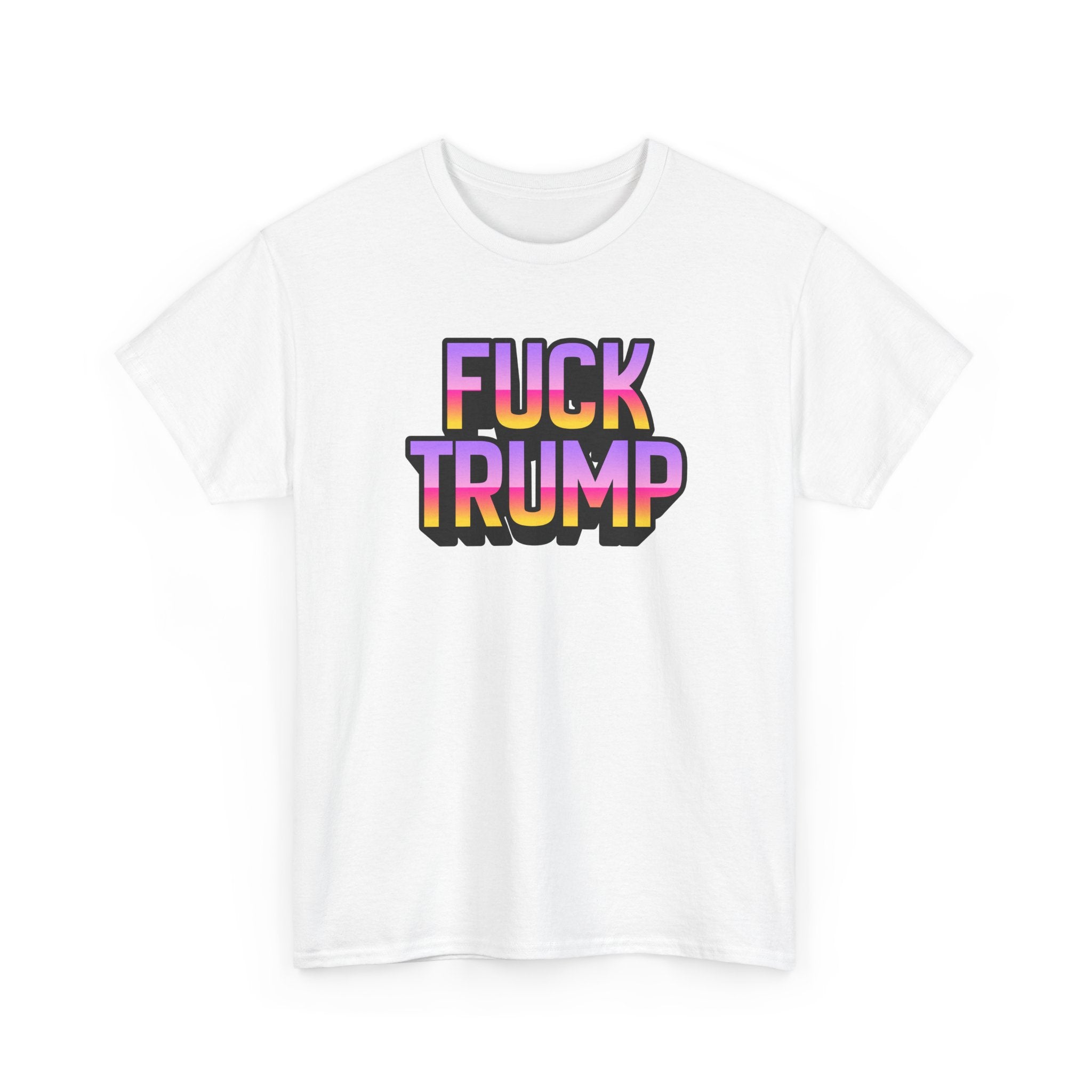 'FUCK TRUMP' Rainbow Graphic Unisex Cotton T-Shirt