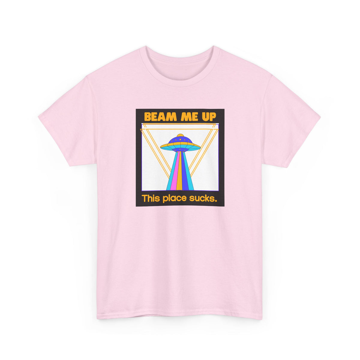 'Beam Me Up' Funny UFO Unisex Cotton T-Shirt