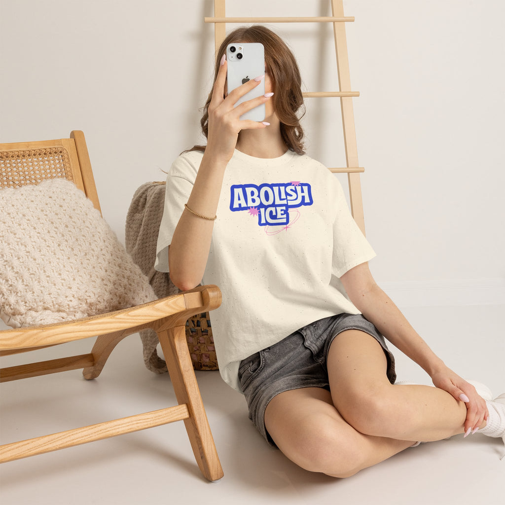 'Abolish ICE' Bold Political Graphic Unisex Cotton T-Shirt