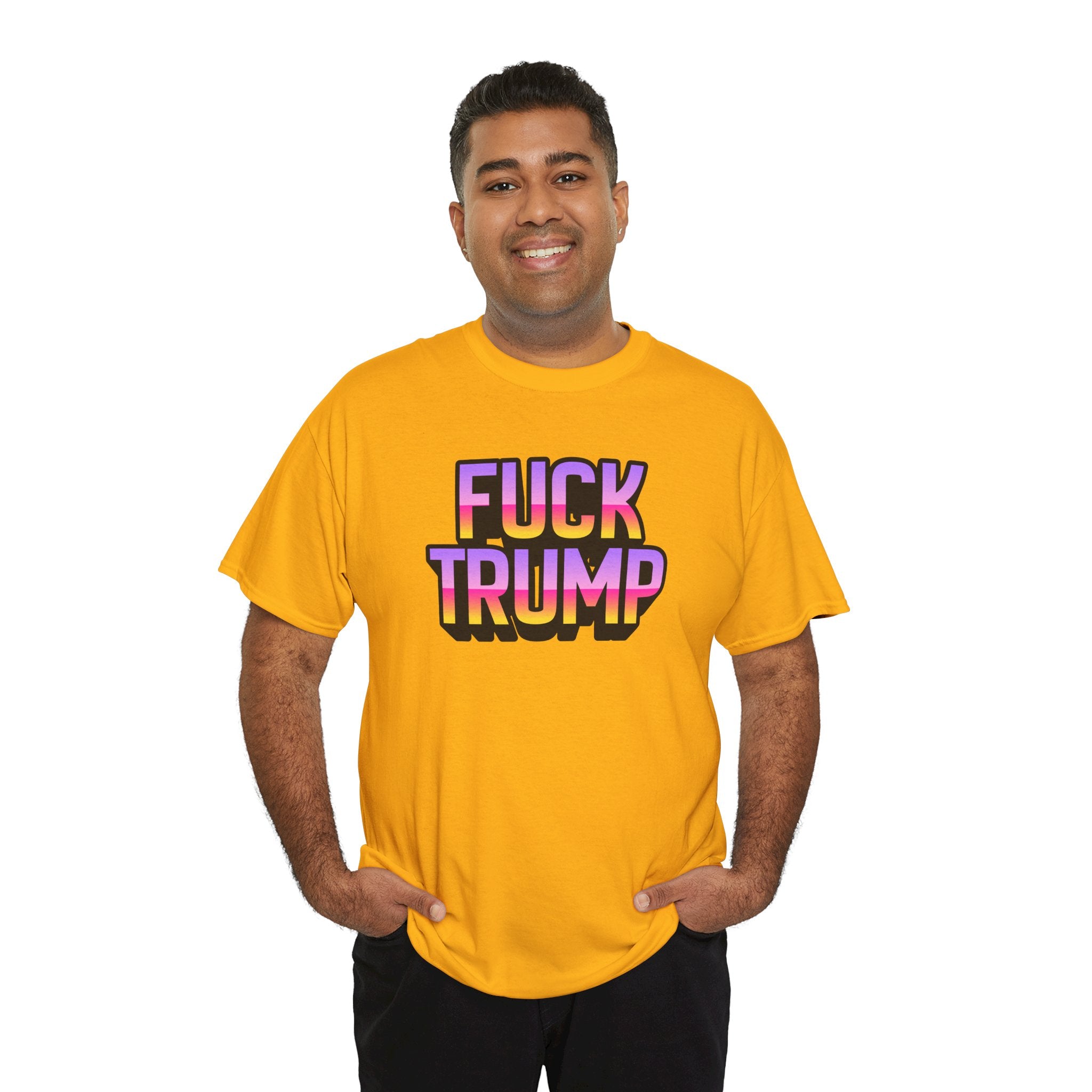 'FUCK TRUMP' Rainbow Graphic Unisex Cotton T-Shirt