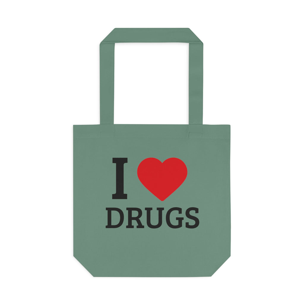 'I HEART DRUGS' Cotton Canvas Tote Bag
