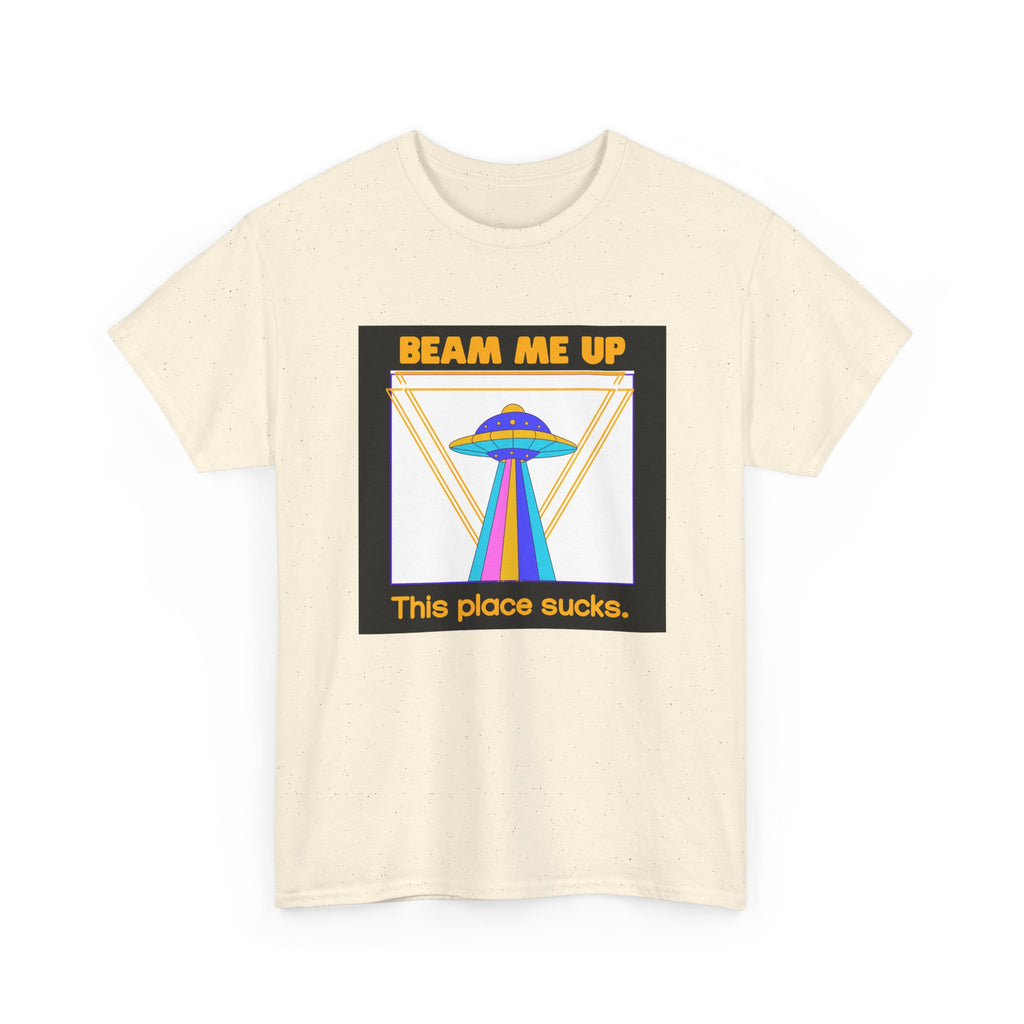 'Beam Me Up' Funny UFO Unisex Cotton T-Shirt