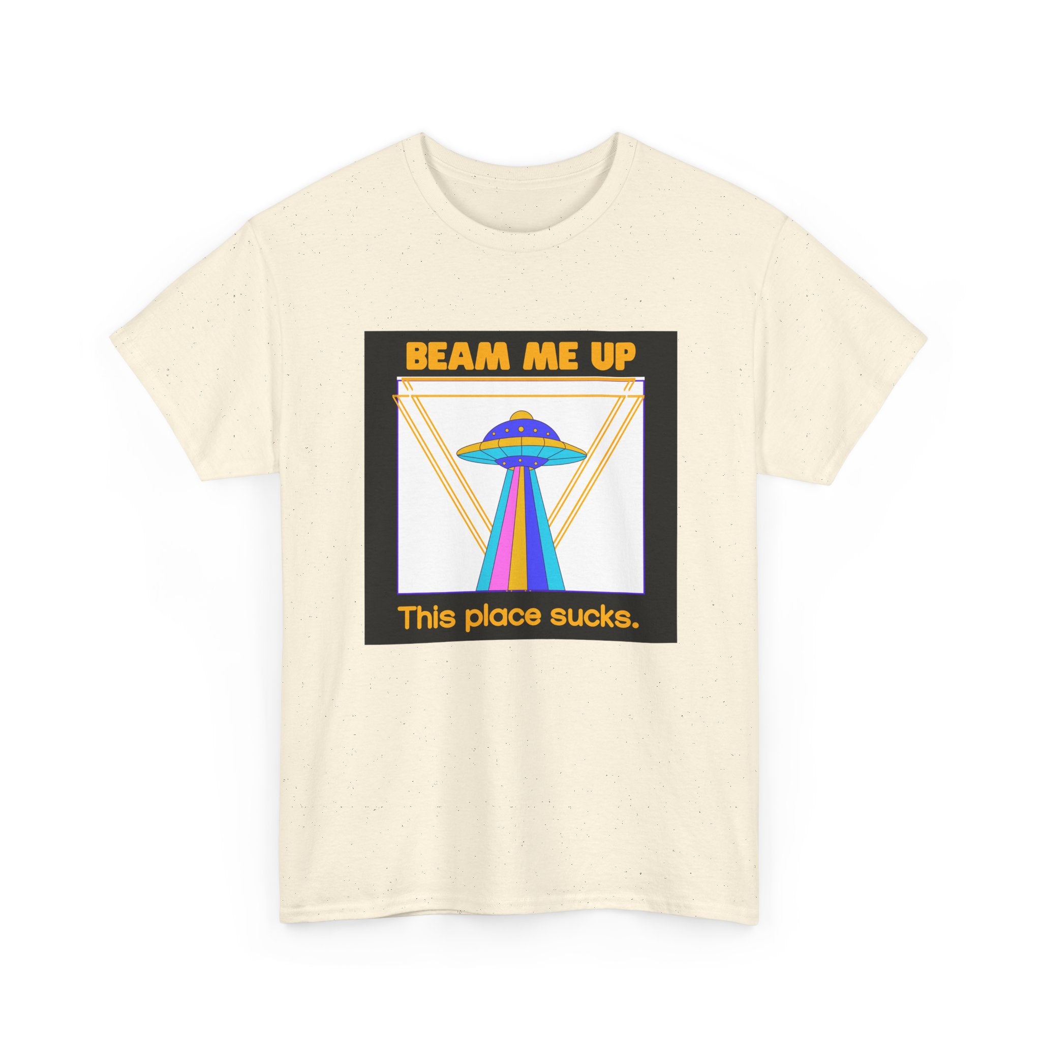 'Beam Me Up' Funny UFO Unisex Cotton T-Shirt