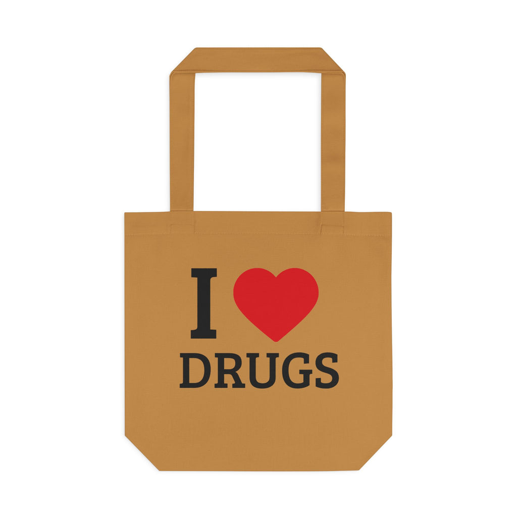 'I HEART DRUGS' Cotton Canvas Tote Bag