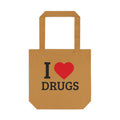 'I HEART DRUGS' Cotton Canvas Tote Bag